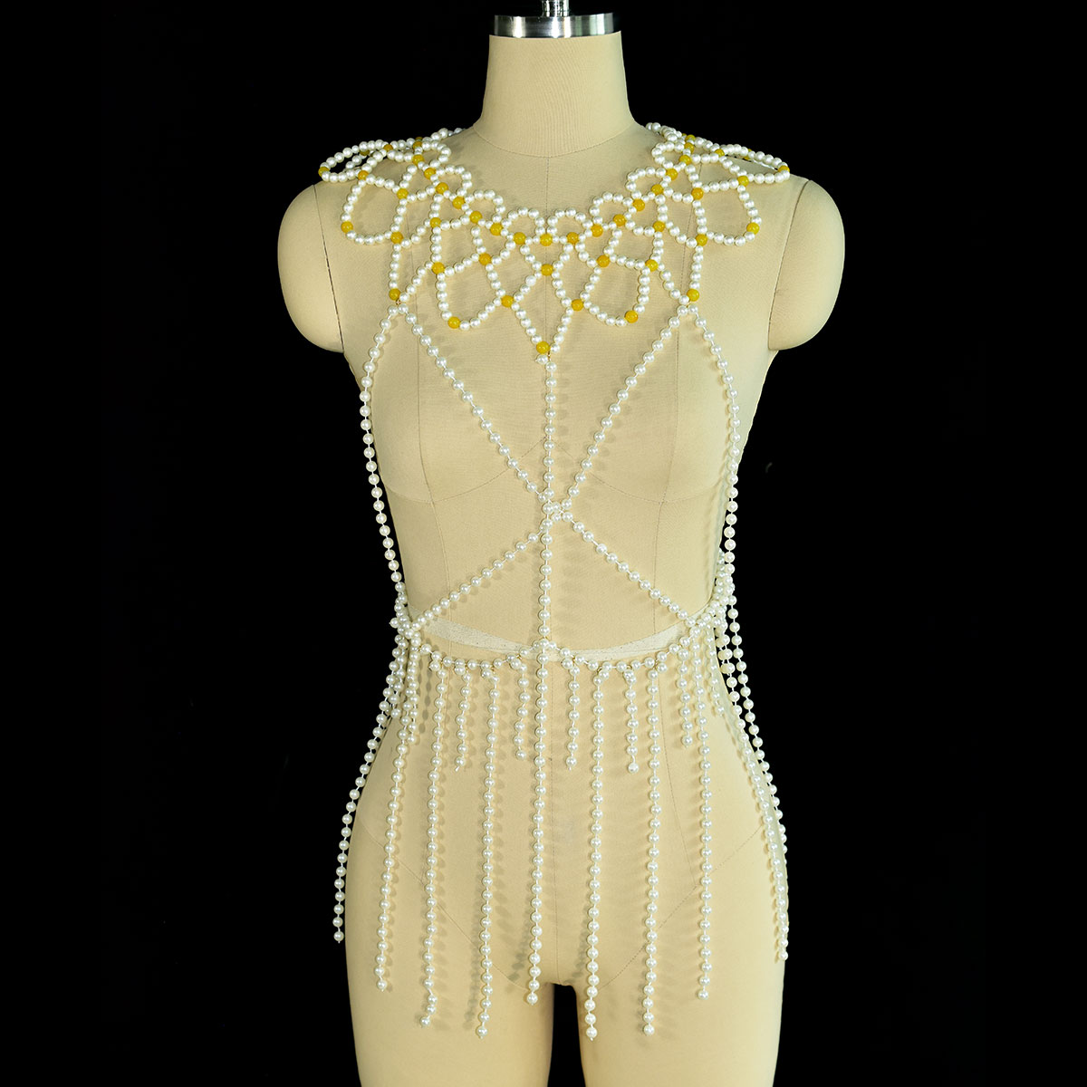 Yellow Body Jewelry - Mode Faux Perle Körper Schmuck Für