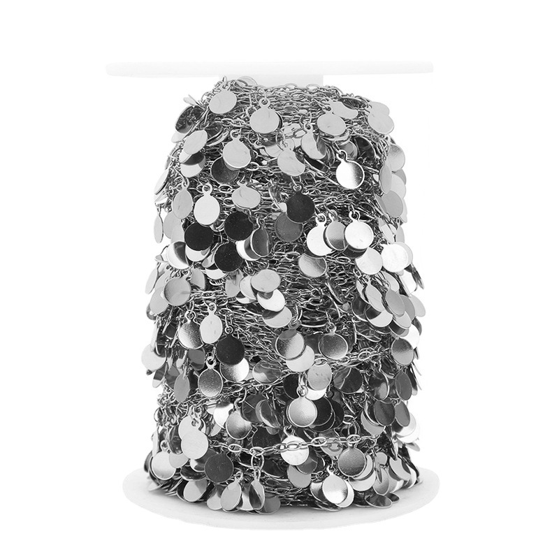 Body Jewelry For You - 1 Meter Edelstahl 6mm Scheiben-Handkette DIY