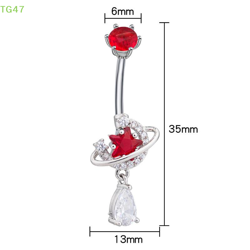 Body Jewelry Universe - 【LS】 Kristall-Bauchnabelpiercings aus Edelstahl mit Zirkonia-Universum-Design