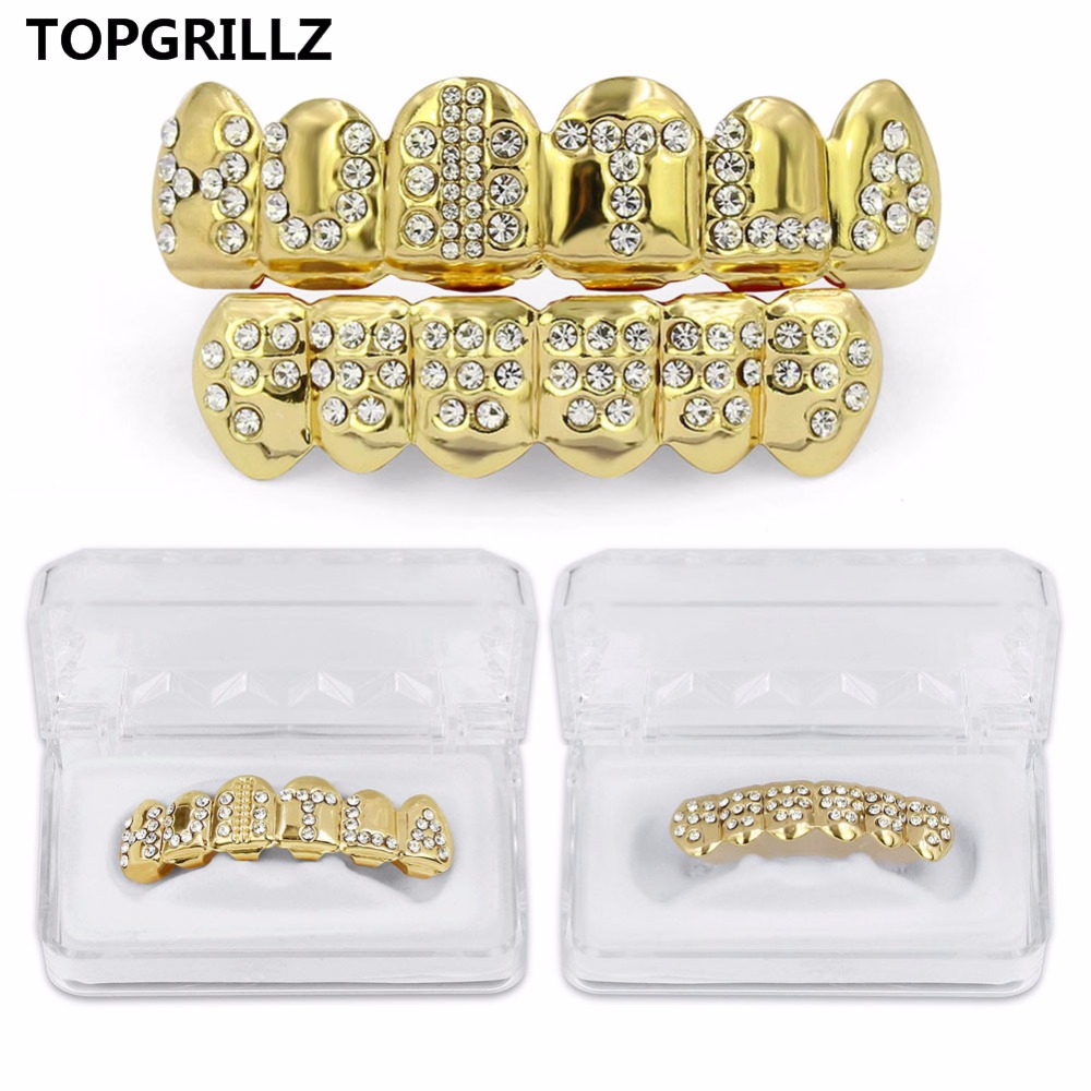 Body Jewelry Gold Plated - TOPGRILLZ Gold Farbe Überzogen Iced Out