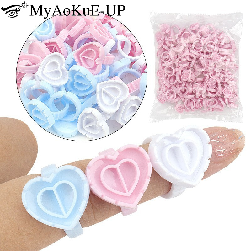 Body Jewelry Tattoo - 100Pcs Einweg Kleber Ring Halter Wimpern