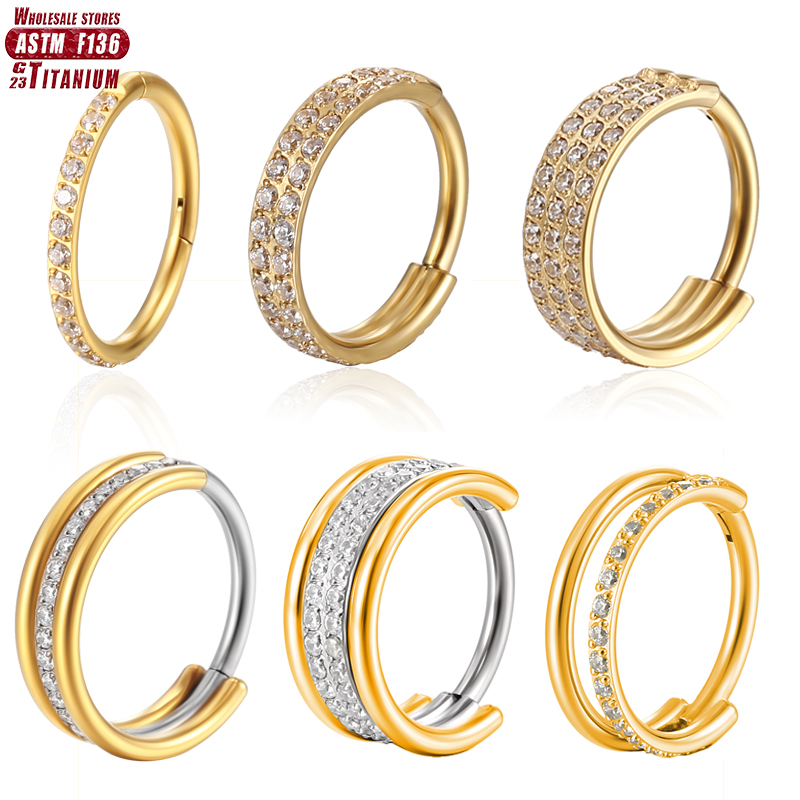 Body Jewelry Implant Grade - F136 Titan-Nasenring, Implantatqualität, aufklappbare, nahtlose Ohrringe,