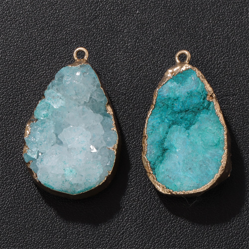 Body Jewelry Unique - 1 Stück natürlicher Achat-Geode-Anhänger, 25 x