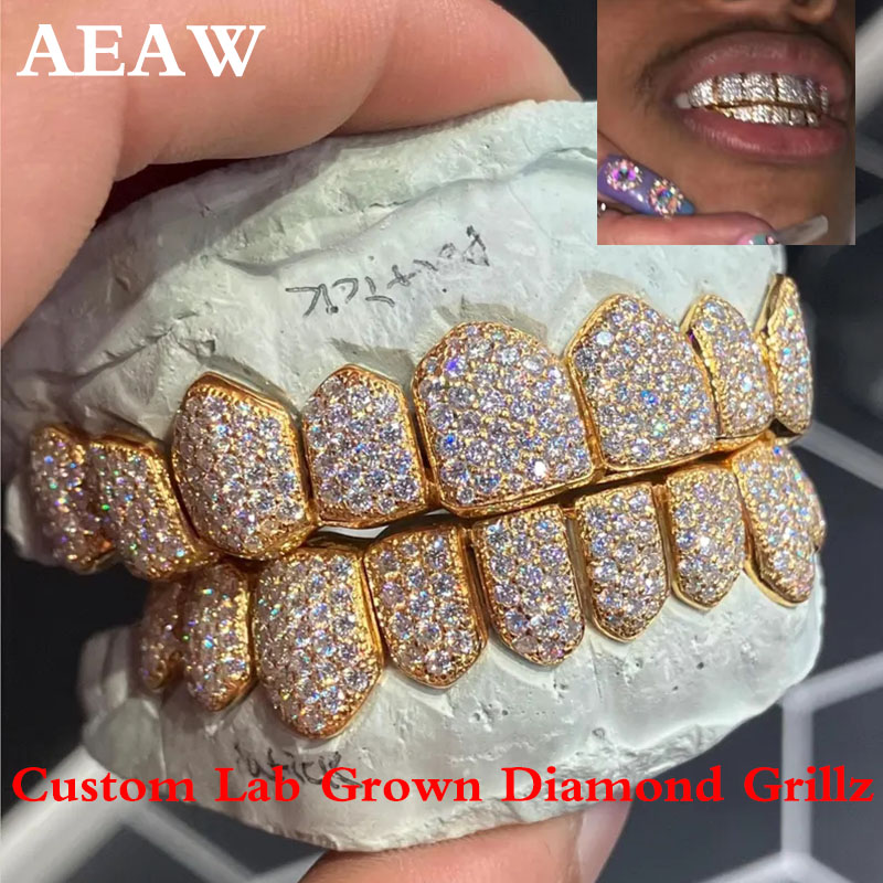 Yellow Body Jewelry - Maßgefertigter Labor-Diamant Hip-Hop-Schmuck 10k Gold Grillz