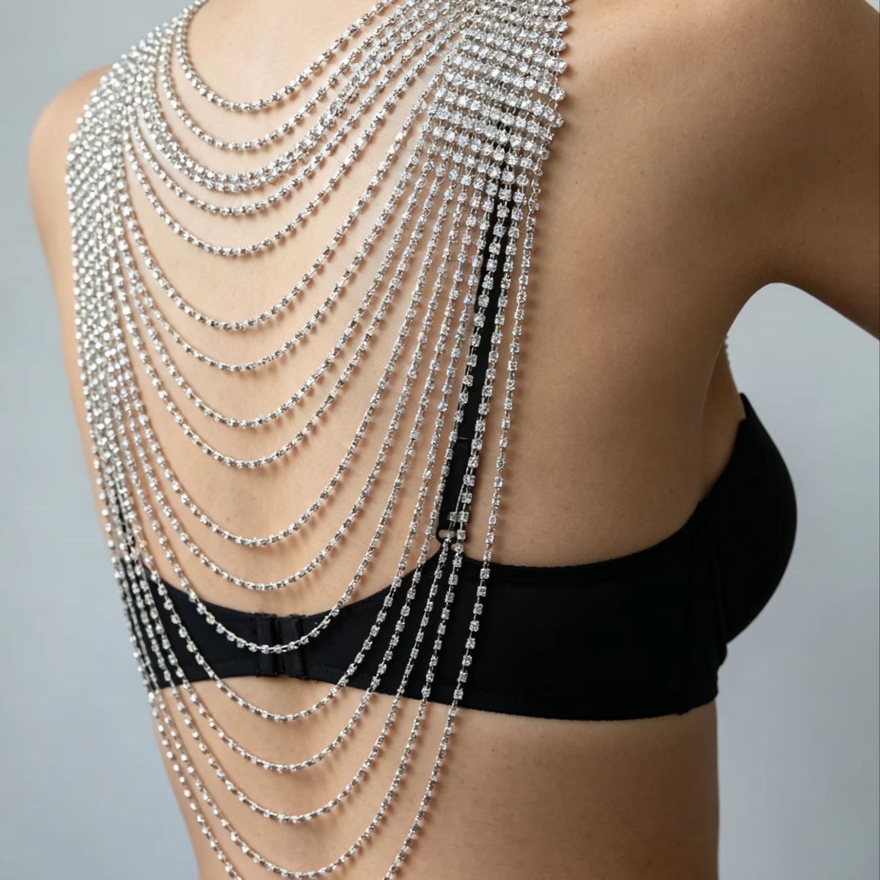 Body Jewelry Back - Stilvolle Mehrschichtige Körperkette für Bankette —