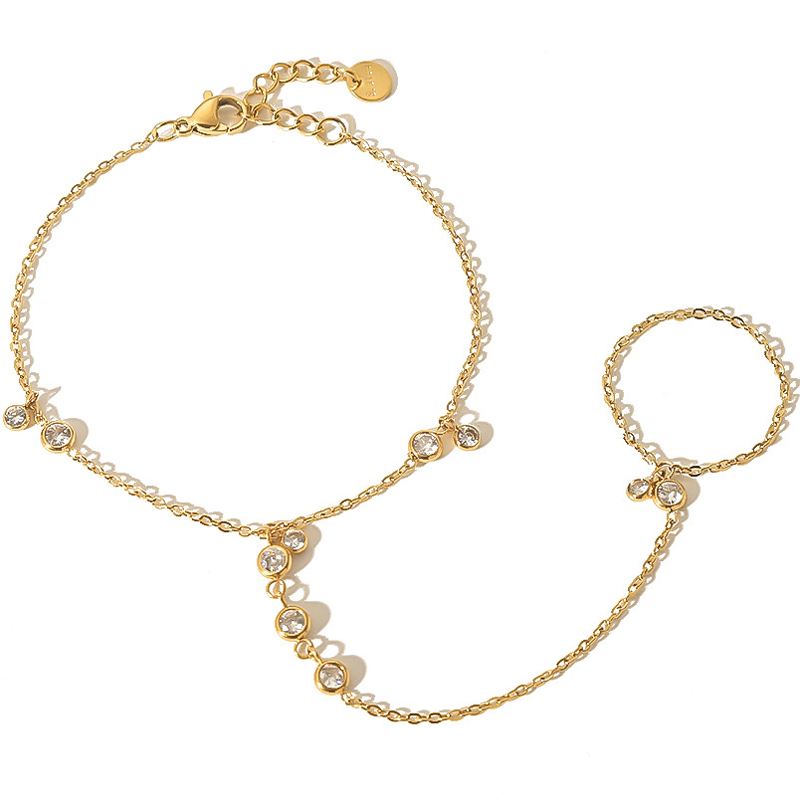 Yellow Body Jewelry - Handketten-Armband aus 14 Karat Gelbgold vergoldetem