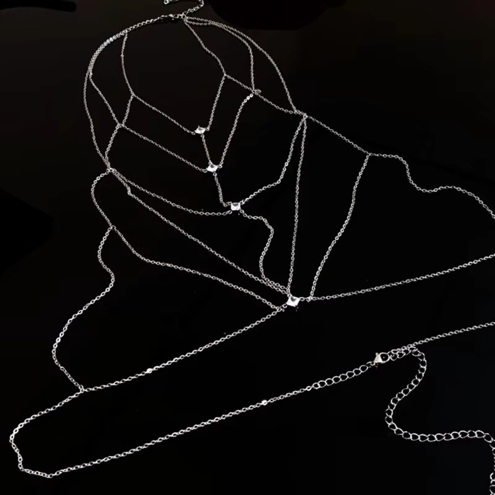 Body Jewelry Unique - Körperschmuck Glitzer-Strass Brustkette Mehrlagige Sexy Bikini-Brustkette