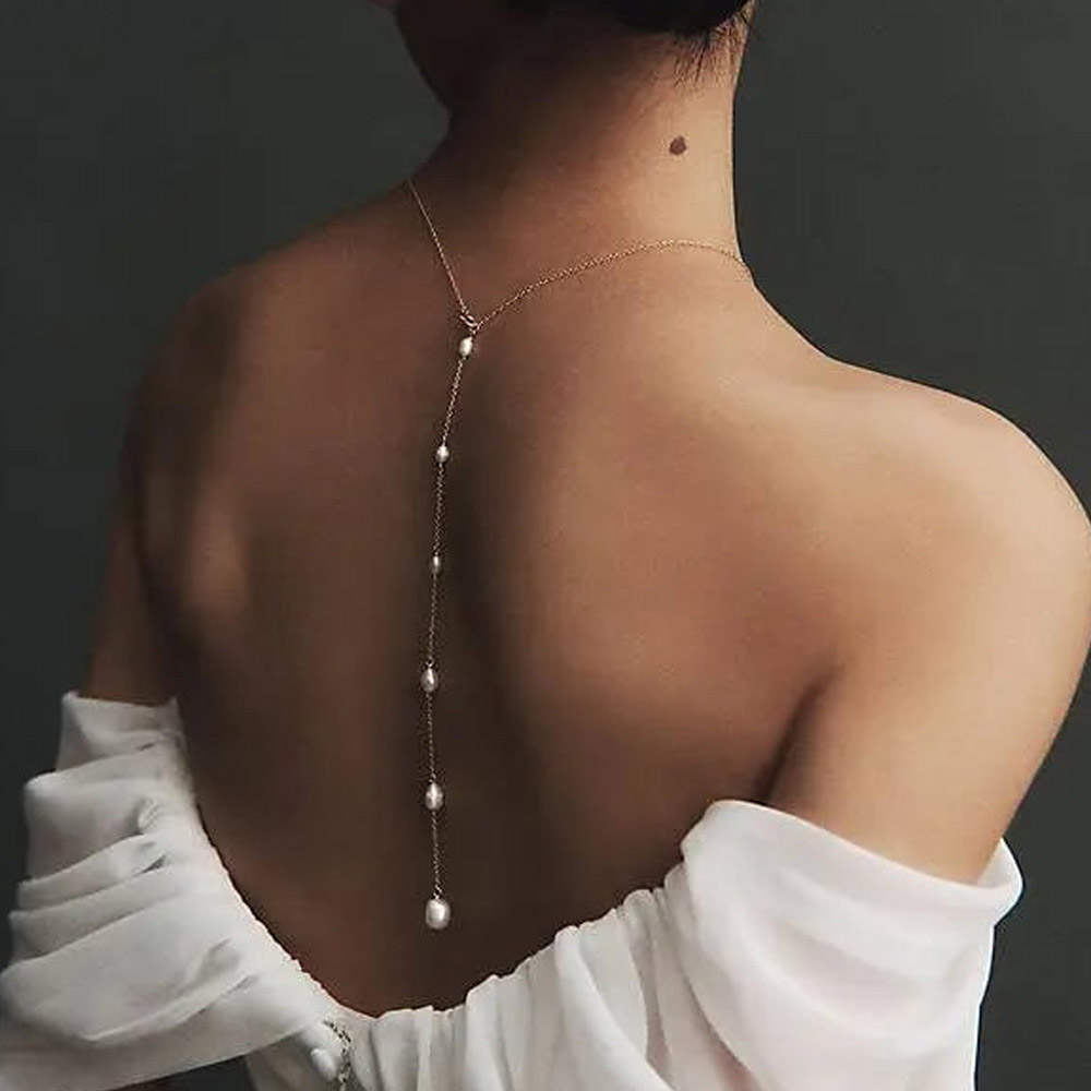 Body Jewelry Back - Stonefans Elegante Back Drop Perle Anhänger