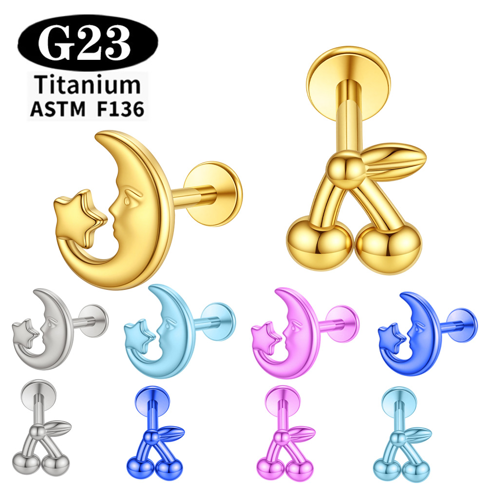 Body Jewelry Implant Grade - Implantatgeeigneter ASTM F136 Titan-Labret-Ohrstecker, Lippenstecker, Nasenstecker,