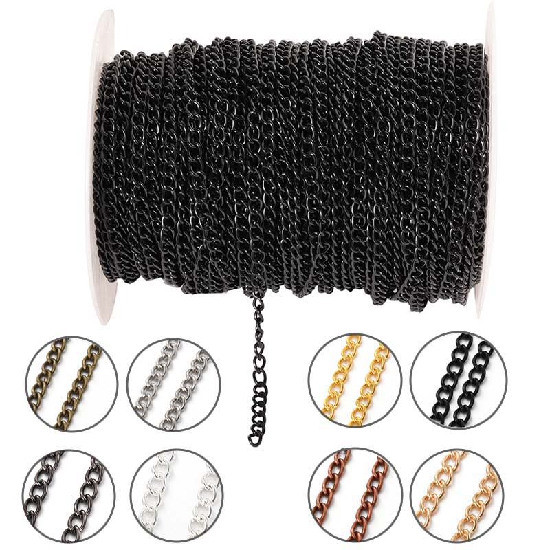 Body Jewelry For You - 2 Meter 2,5/3,5/4,5mm Metall Flache Ovale