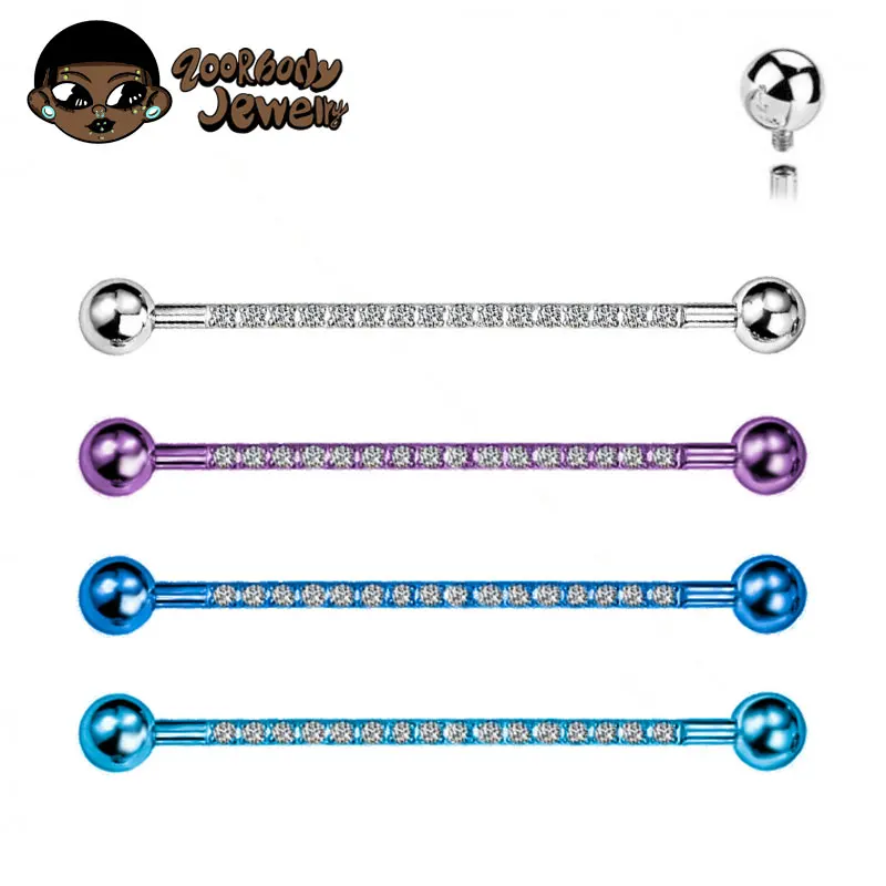 Body Jewelry Implant Grade - F136 Industrieller Langhantel-Piercing aus Titan in