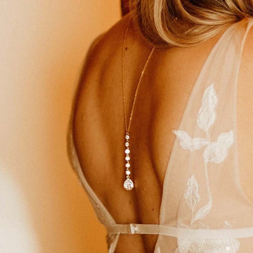 Stone fans Drop Back Chain Hal – Body Jewelry Back Bewertung und Preis