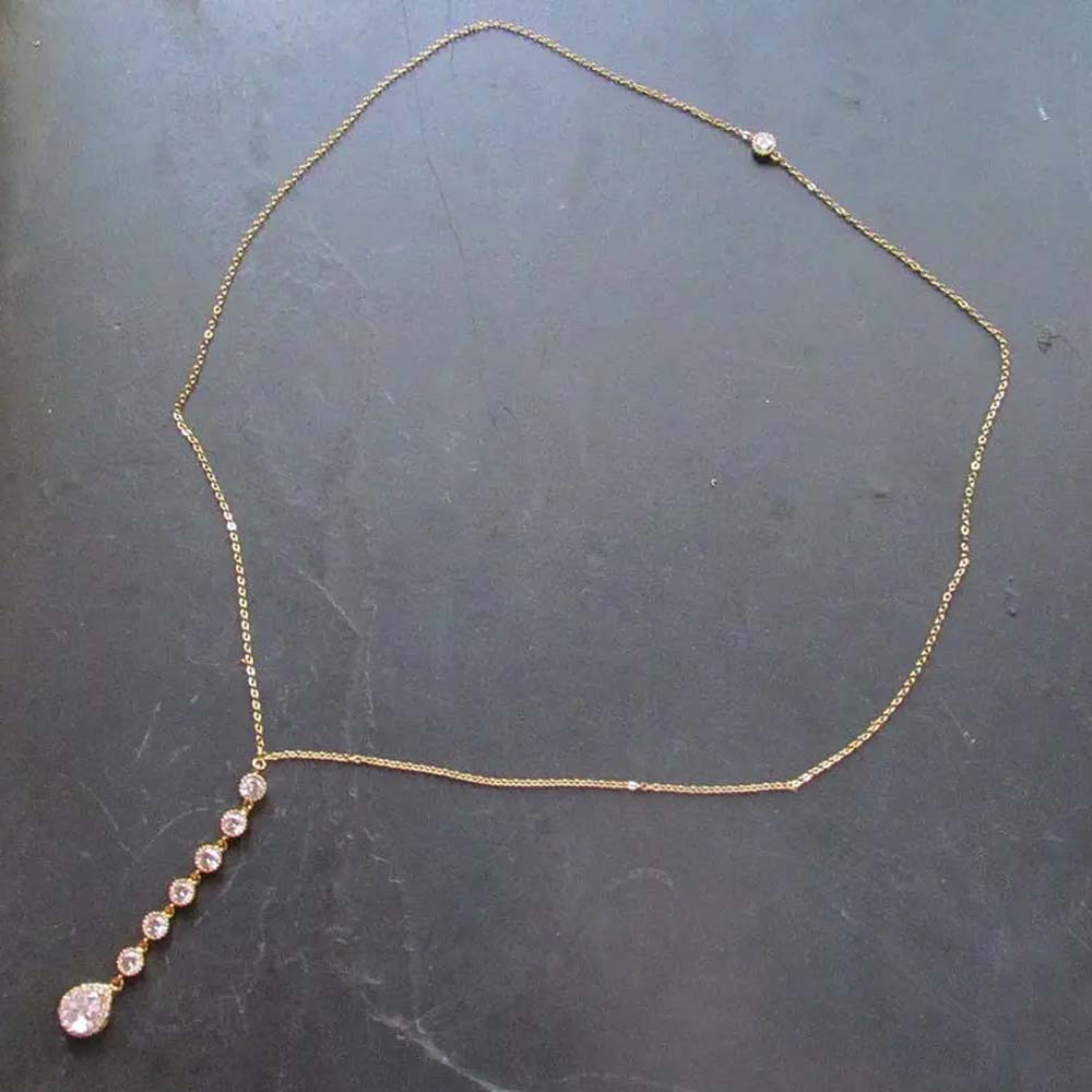 Stone fans Drop Back Chain Hal – Body Jewelry Back Bewertung und Preis
