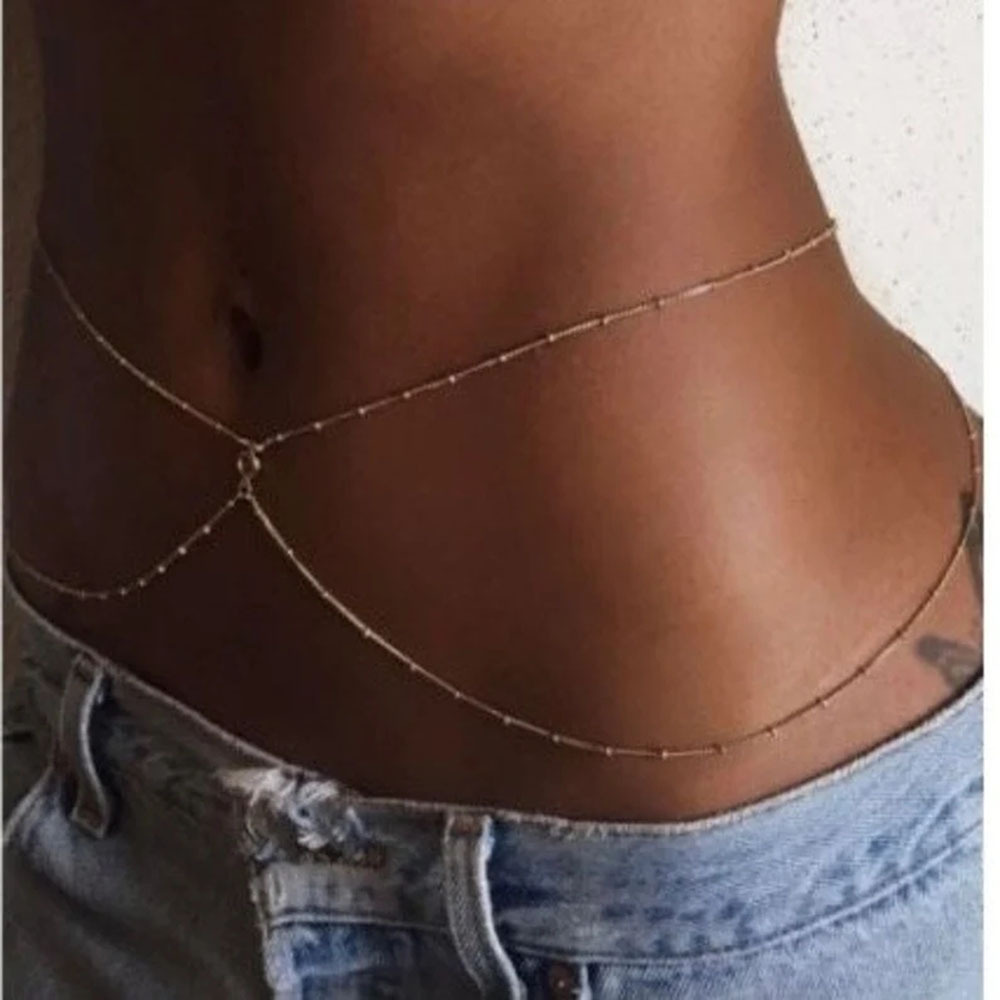 Bauch kette-zierlicher cz Körp – Body Jewelry Gold Plated Bewertung und Preis