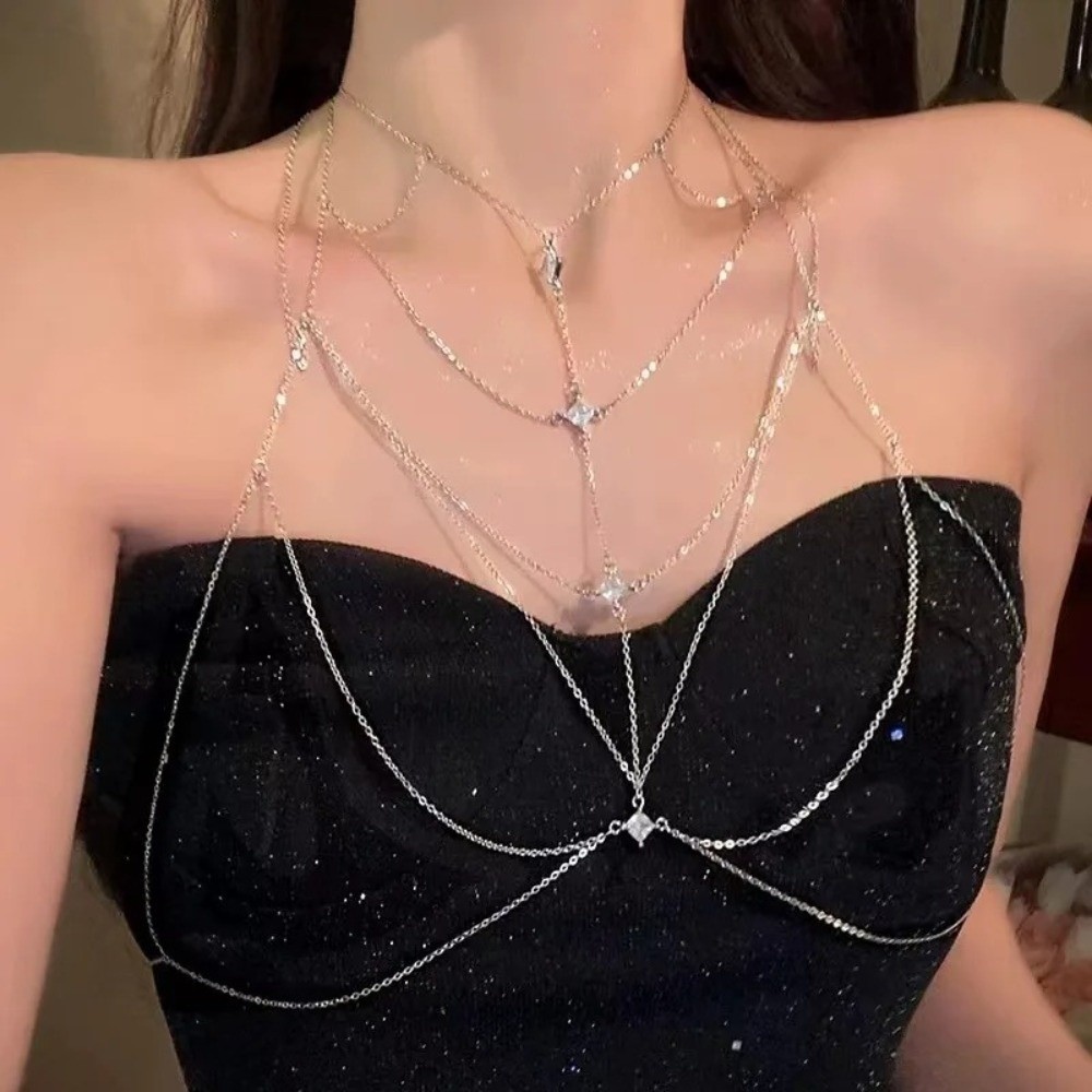 Glitzernde Strass-Brustkette,  – Body Jewelry Unique Bewertung und Preis