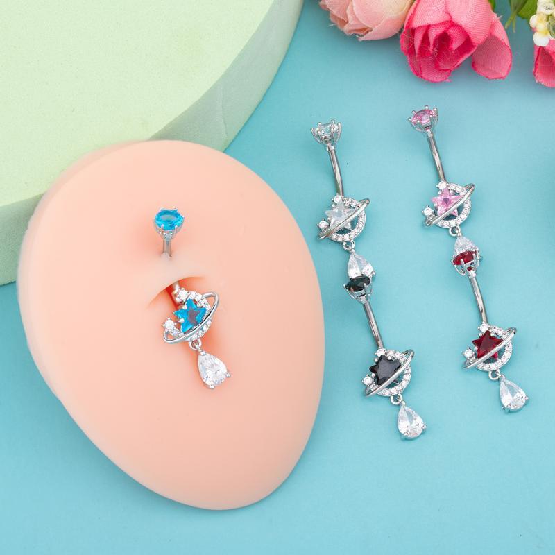 Glänzende Zirkon-Hänge-Bauchna – Body Jewelry Universe Bewertung und Preis