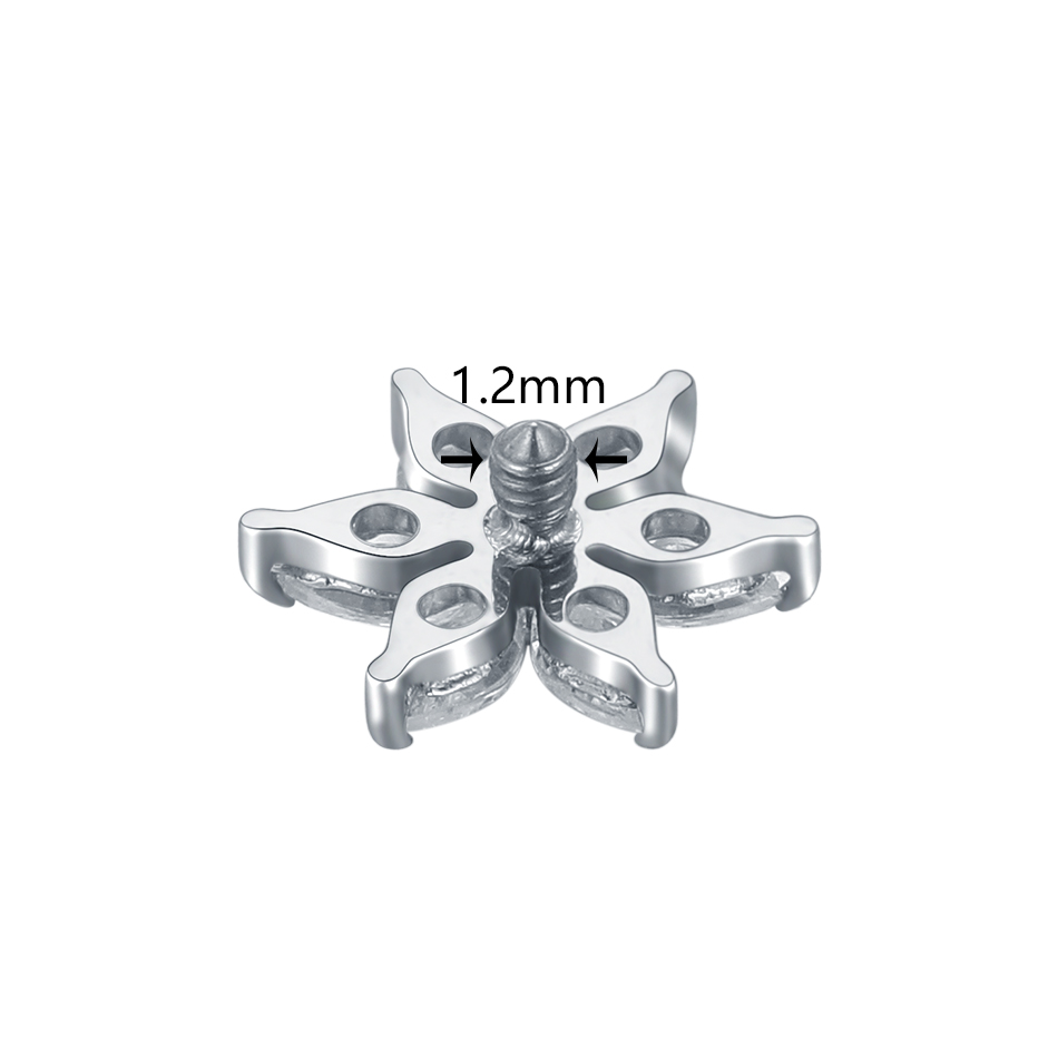 1/5PCS Titan Kristall Blume De – Body Jewelry Dermal Bewertung und Preis