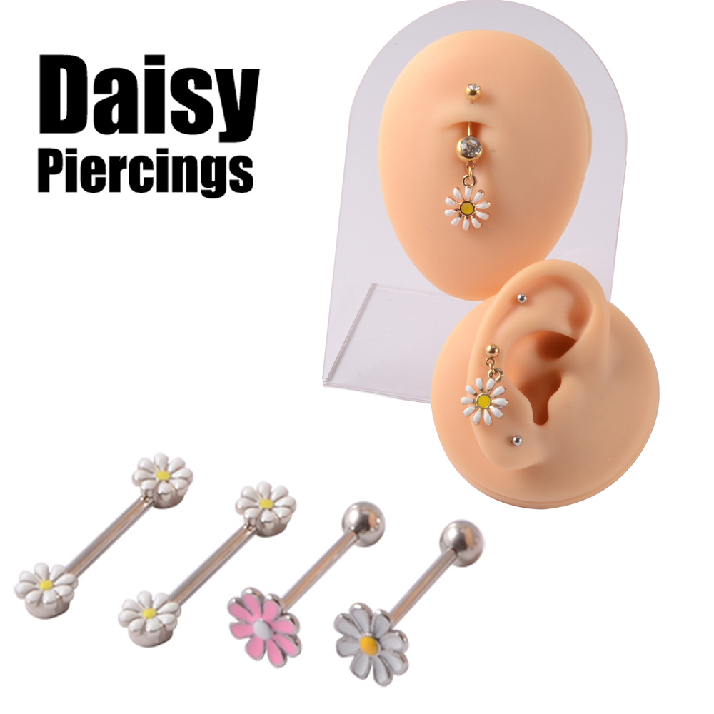 361L Chirurgische Stahl Daisy  – Yellow Body Jewelry Bewertung und Preis