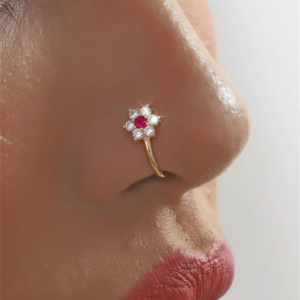 1 Stück Blumenförmiger Nasenri – Body Jewelry On Sale Bewertung und Preis