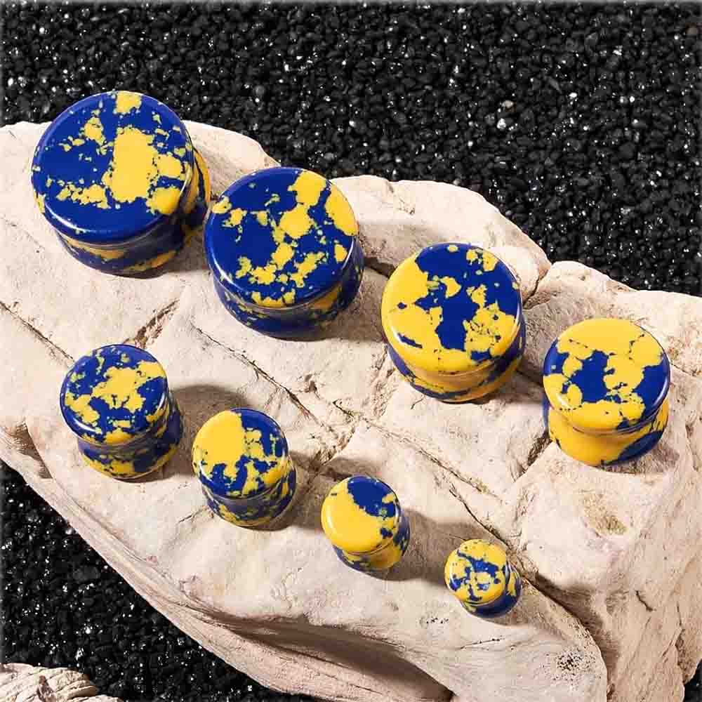 Stein-Ohrdehner, Saddle-Plugs, – Yellow Body Jewelry Bewertung und Preis
