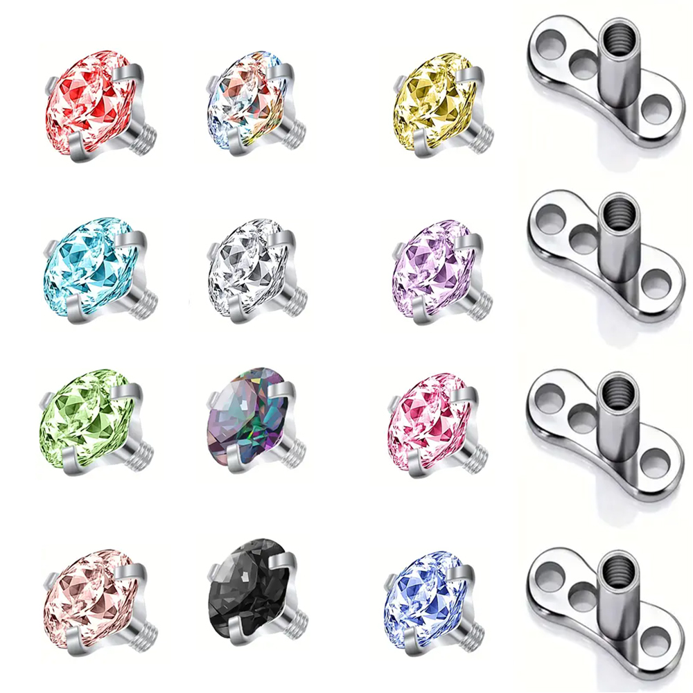 16PCS Kristall Zirkon Dermal A – Body Jewelry Dermal Bewertung und Preis